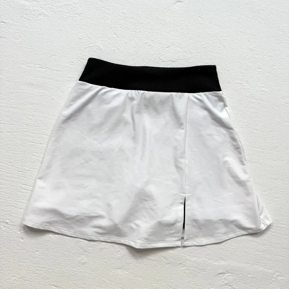 Carbon38 Tennis Skirt in White & Black Built In Shorts, Size Small - Picture 1 of 6